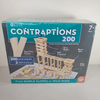 Keva Contraptions 200 Pine Planks Stacking Wooden Blocks 2021 Mindware Sealed  - Image 1 of 3