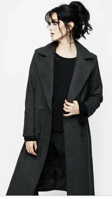 Disturbia Infinite Wool Blend Herringbone Coat Trench Gothic Size US 6 NWT - Image 1 of 4