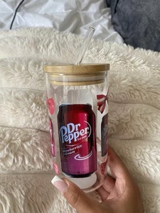 dr pepper 16oz handmade glass tumbler by mellorscollection - Picture 1 of 4