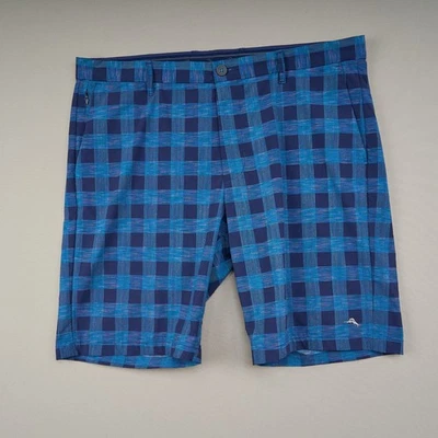Pantalones Cortos de Golf Tommy Bahama Para Hombre Talla 38 Azul Cuadros Nylon Spandex 10" Entrepierna Foto 1 de 4