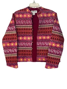 ORVIS elegante Steppjacke Damen Gr. XL bunte Designs burgunder rosa gelb - Bild 1 von 12