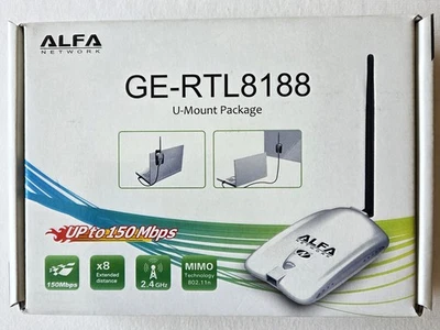 ALFA Network GE-RTL8188 - 2.4 GHz WLAN USB Adapter 802.11b/g/h - Bild 1 von 4