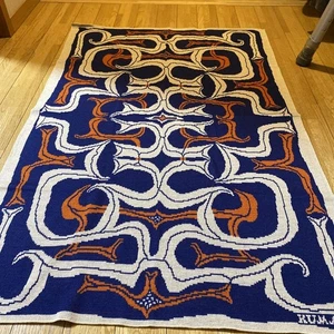 Ainu Decke mit traditionellem Muster - Soft Touch - Made in Japan unbenutzt - 68×102cm - Bild 1 von 8