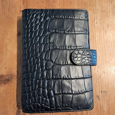 Filofax Classic Croc Personal Organiser Italian Calf leather Black Work Uni - Image 1 of 4