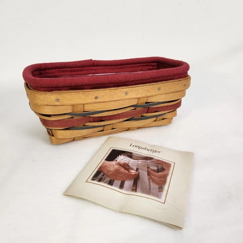 Longaberger 2007 All American Tidbit Basket+Paprika Liner+Protector AMERICANA US Cover