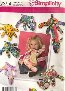 Simplicity Stuffed Fleece Animals Pattern 2394 UNCUT - Picture 1 of 2