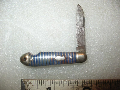 "Cuchillo plegable vintage marca Hammer mini gato fácil de abrir 2"" rayas EE. UU. Imperial" Foto 1 de 4