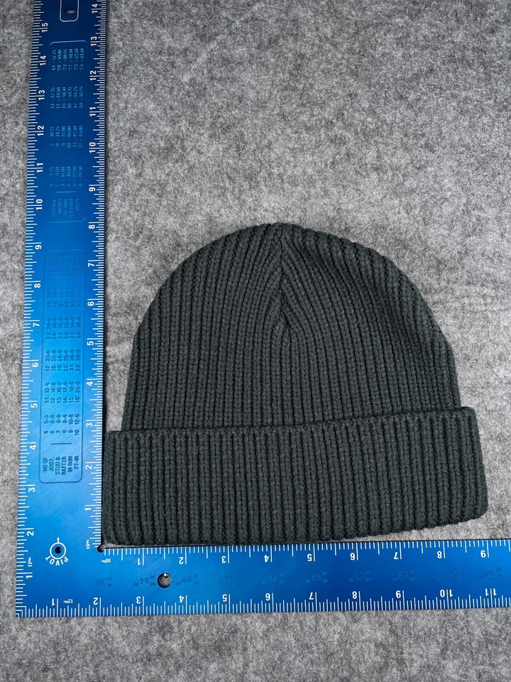 Beanie Toque 成人均码深灰色罗纹针织 100% 丙烯酸滑雪户外 — 第 1/4 张图片