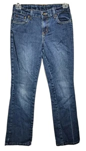 FADED FLORY Girls Dark Wash Adjust Waist Slim Fit Straight Stretch Jeans size 14 - Picture 1 of 10