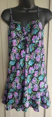 ВИНТАЖНЫЙ 80-х 90-х Me2 скольжения цветочный платье оборки маленький  - Изображение 1 из 4