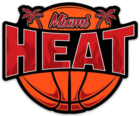 Miami Heat Basketball w/ Palm Trees - Classic Logo Type Die-cut MAGNET Cover