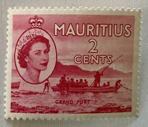 Francobollo - Regina Elisabetta II Mauritius 2 Cents 1953 - Colonie Britanniche