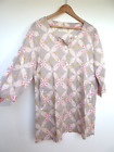 WHITE STUFF grey pink cream relaxed LINEN FLORAL TUNIC top pockets Size 14 16