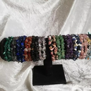 Crystal Gemstone Bracelet Bead Chakra Natural Stone Stretch Reiki Jewellery Gift - Picture 1 of 4