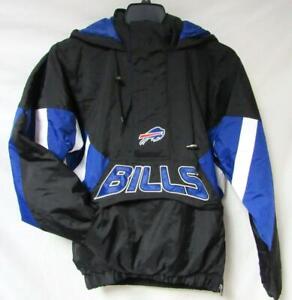 Buffalo Bills Mens Size Large 1/4 Zip & Snap Winter Starter Jacket B4 142