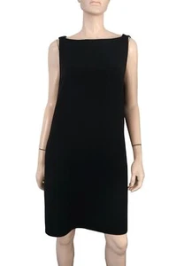 OSCAR DE LA RENTA 2018 Gr. 12 schwarzes Krepp-Etuikleid mit Bateau-Ausschnitt - Bild 1 von 3