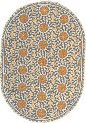 Safavieh Chelsea IVORY / BLUE 4'-6" X 6'-6" Oval Area Rug - HK150A-5OV - Image 1 of 3