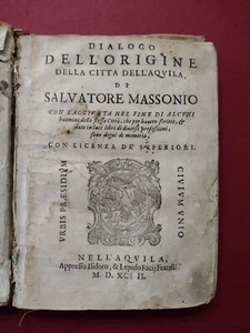 Massonio Origine Citta L'Aquila Aquila Abruzzo 1592 Faci Uomini celebri - Foto 1 di 12