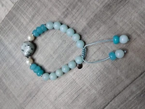 Bracciale semi prezioso Nee Lola Rose 2 perle finte e acqua mix festival boho - Foto 1 di 10