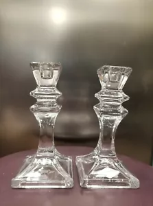 Crystal Stratford Candlestick Pair - Shannon by Godinger - Picture 1 of 4