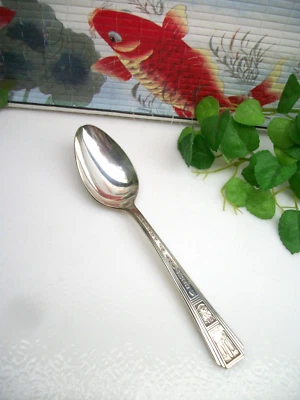 Oneida  CENTURY OF PROGRESS  Federal Building Silverplate Teaspoon  Chicago 1934 - Image 1 of 4