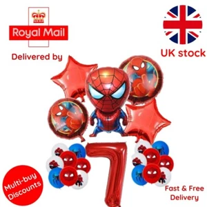25 PCS Spiderman Balloon Birthday Party Decorations For Kids – AGE 7 - Picture 1 of 1