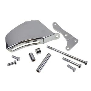 SMALL BLOCK CHEVY ALTERNATOR BRACKET WITH LWP W/ HARDWARE CHROME 283 305 350 400 - Picture 1 of 2