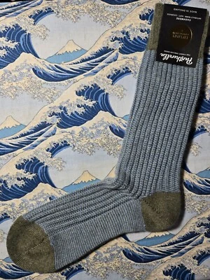 Pantherella Mens English Moreton 85% Cashmere Calf Socks Olive UK 7.5-9.5 RRP£55 - Image 1 of 4