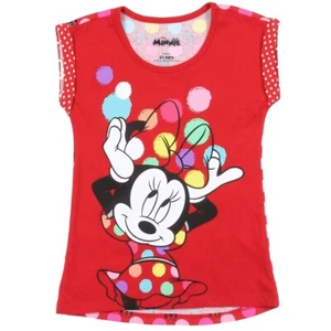Disney Minnie Mouse ☆ Toddler Girls' Rainbow Dots Short Sleeve T-Shirt ☆ 2T-5T - Picture 1 of 2