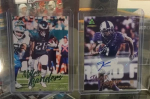 2020 Luminance JALEN REAGOR AUTO RC /100 + Miles Sanders /75 Green Eagles - Picture 1 of 5