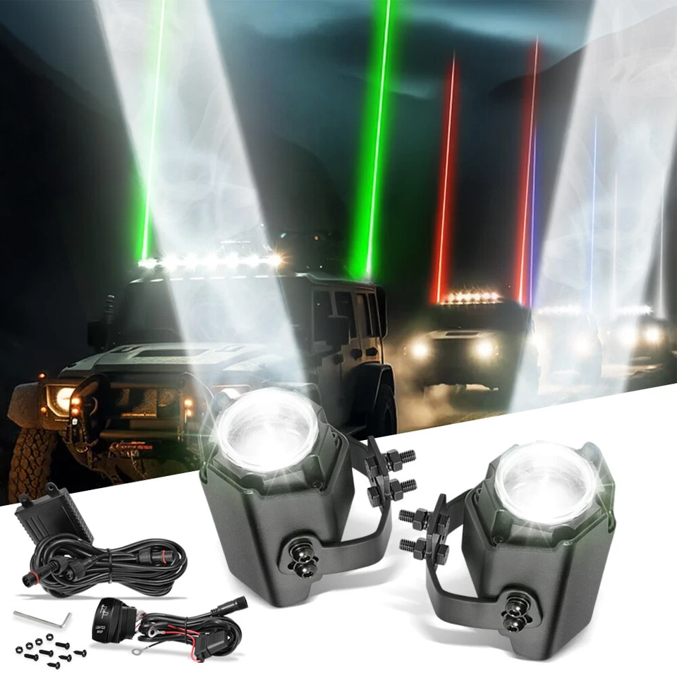 UTV ATV SXS Laser RGB LED Whip Light Whipless Kit For Polaris RZR Ranger General Foto 1 de 4