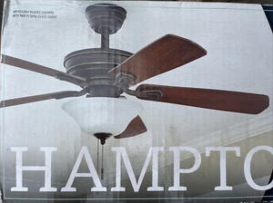 Hampton Bay Wellston 44 in Indoor Ceiling Fan with Light Kit - Oil Rubbed Bronze - Picture 1 of 5