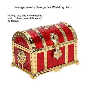 Vintage Jewelry Storage Box Delicate Organizer For Rings & Necklaces Wedding - Picture 1 of 12