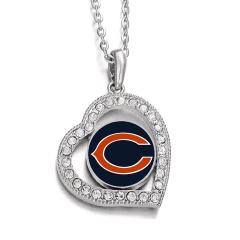 Chicago Bears Womens 925 Sterling Silver Link Chain Necklace And Pendant D19 Cover