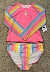 JUSTICE Big Girls Two Piece Tankini Swimsuit NWT Size X-Large 16/18 Stripes - Picture 1 of 4
