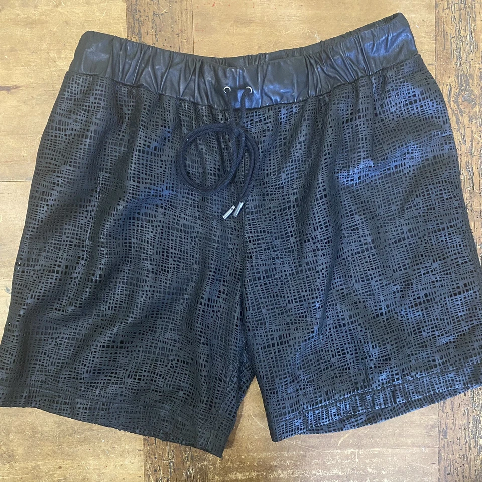 10 Pantalones Cortos CROSBY DEREK LAM Mujer Cuero Negro Grandes Foto 1 de 4