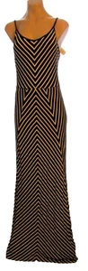 New Olive + Oak Large B&W striped pullover knit long maxi Dress - Picture 1 of 3
