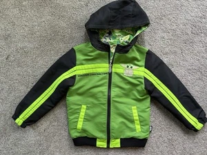 Disney Star Wars Jacket Boy 5 / 6 Mandalorian Grogu Baby Yoda Reversible Hooded - Picture 1 of 5