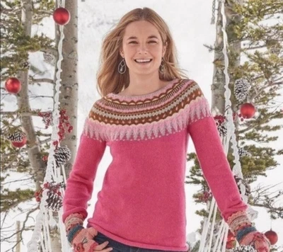 CATÁLOGO SUNDANCE Suéter Pullover Piper Fair Isle Mediano Foto 1 de 4