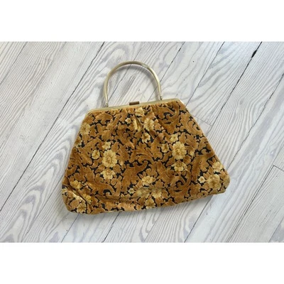 Vintage 1970s Purse / 70s Yellow Floral Tapestry Purse - Image 1 of 4