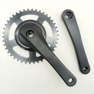 Folding Bike Crankset Crank Arm Set Chainwheel Round 170mm Square Taper Single - Image 1 of 4