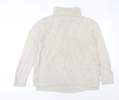 Maine New England Women’s Beige Roll Neck Cable Knit Jumper Size 16 - Image 1 of 4