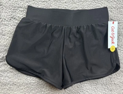 Cubierta de natación lisa negra Cat & Jack talla mediana (8) para niña Foto 1 de 4