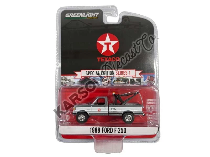 CHASE 1988 Ford F-250 w/ Tow Hook - Texaco 1:64 Scale Model - Greenlight 41165D - Image 1 of 1