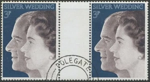 GB 1972 Royal Silver Wedding 3 p set (1 v.) superb USED GUTTERPAIR heavy to find - Picture 1 of 1