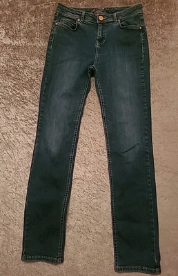 M&S Jeans Size 10 Trousers Womens Denim Per Una Skinny Slim Eu 38 Zip Button 10R - Image 1 of 4