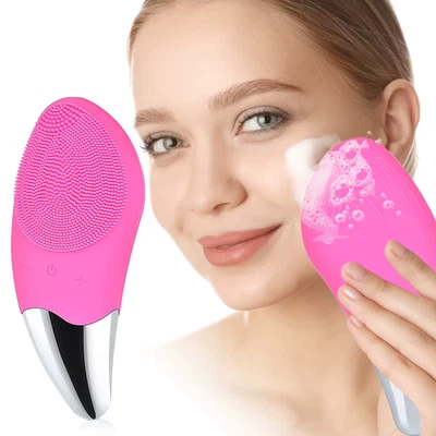 Brosse nettoyante visage silicone rechargeable étanche massage facial anti-âge - Photo 1/4