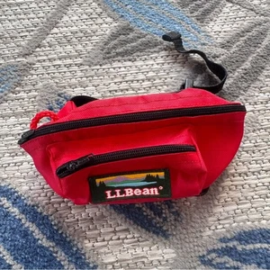 Riñonera vintage LL Bean Bear 7" mini BOLSO CINTURÓN rojo bolsillos con cremallera - Imagen 1 de 4