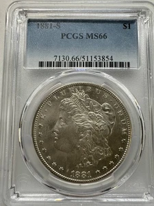 1881 S Morgan Silver Dollar PCGS MS-66 - Picture 1 of 3