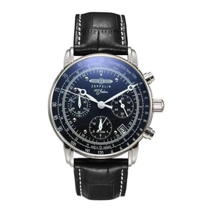 Ze#ppelin Orologio Uomo Lusso Business Tempo Libero Cronografo Quarzo con Quadrante Blu - Foto 1 di 5